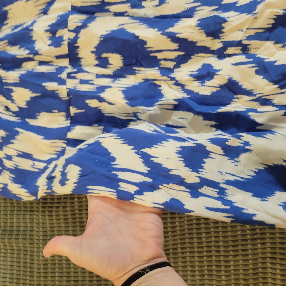 Evereve Women Dress XS Blue Rayon Ikat Tiered Maxi Summer Vacation - Picture 3 of 7